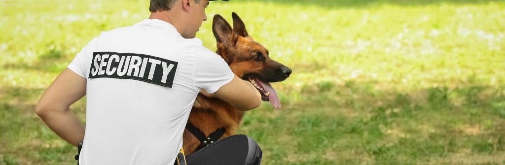 Security guard with patrol dog