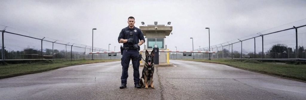 Security officer with patrol K9