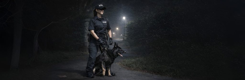 Night security patrol with K9